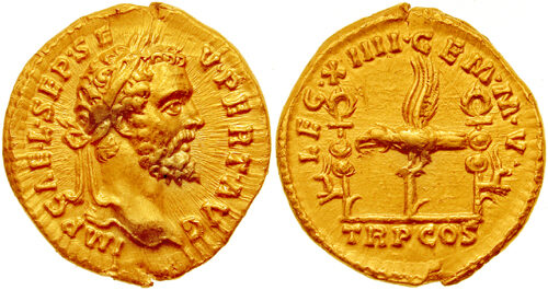 история денег — Aureus Septimius Severus 193 leg XIIII GMV