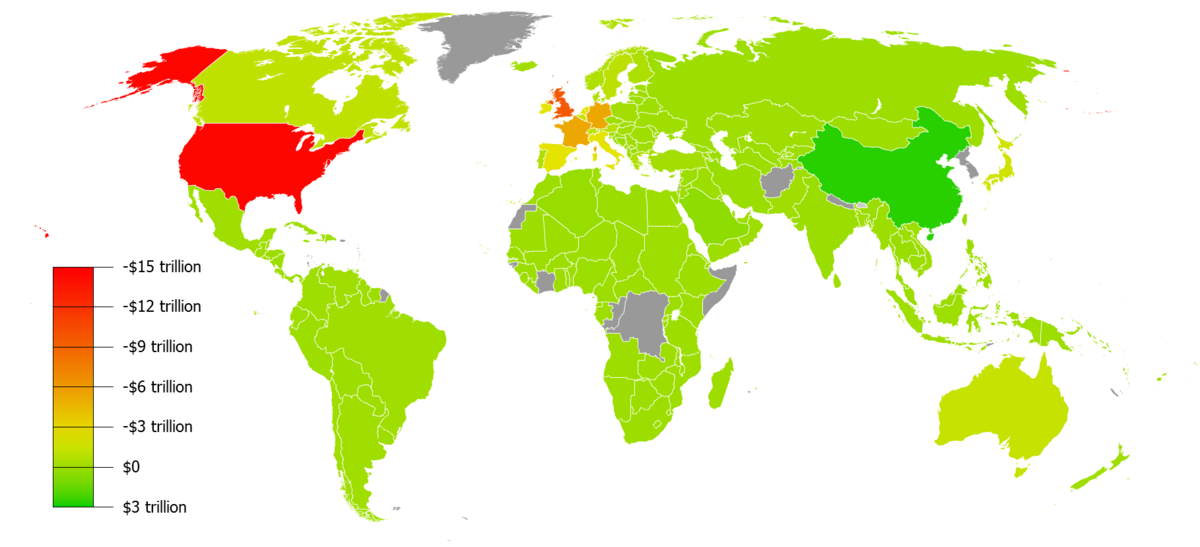 Country foreign exchange reserves minus external debt