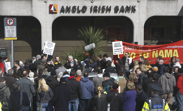 Protest against bailout of Anglo Irish Bank