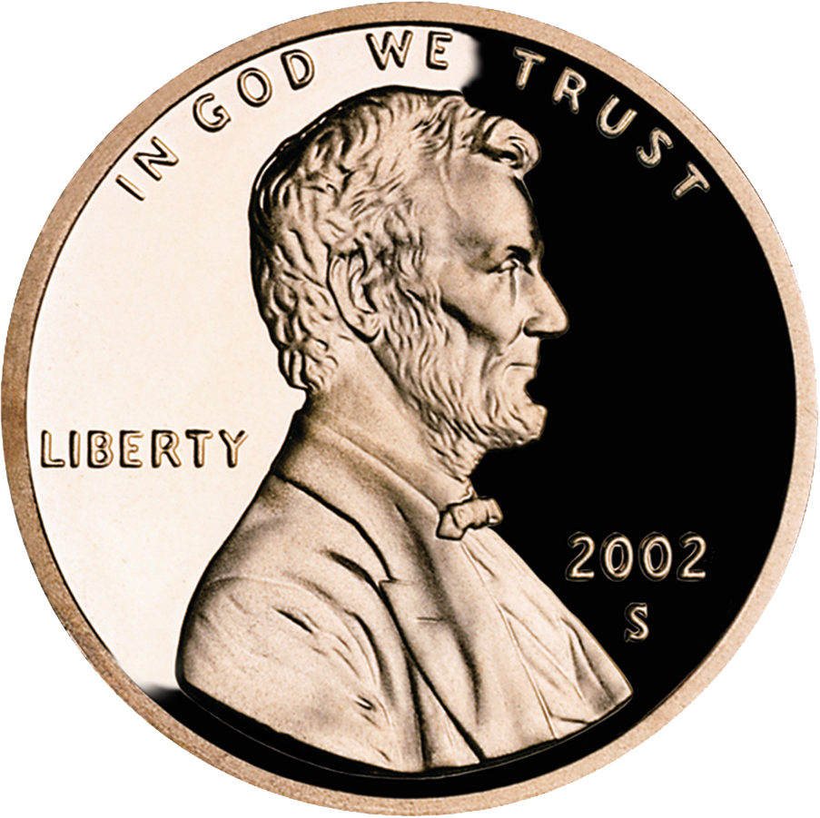 United States penny, obverse, 2002
