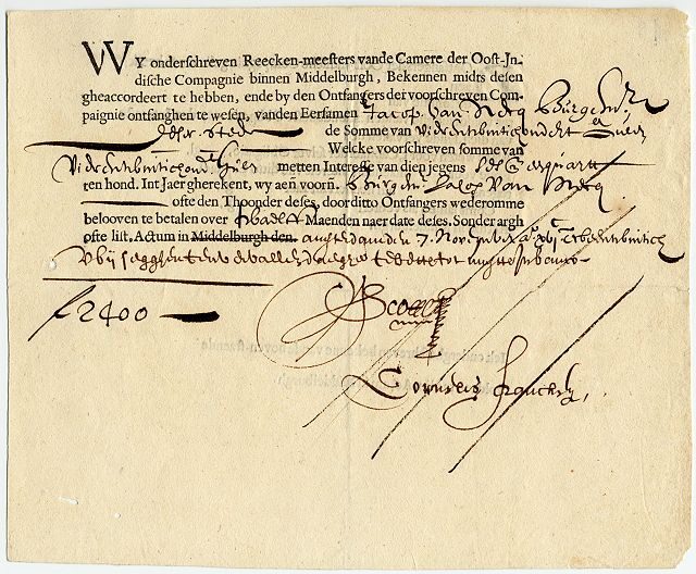 Vereinigte Ostindische Compagnie bond   Middelburg   Amsterdam   1622